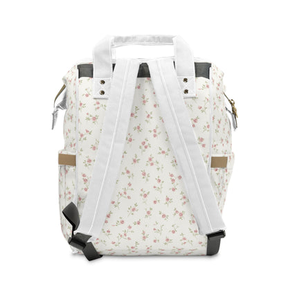 Floral Nappy Backpack – Multifunctional Baby Changing Bag with Pockets