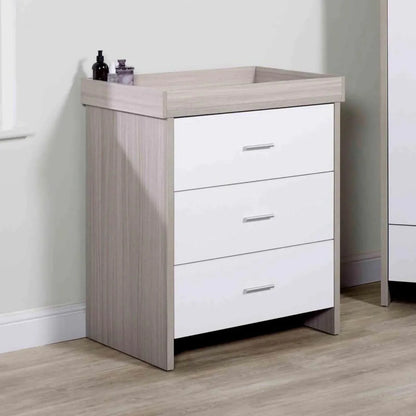 Ickle Bubba Pembrey Changing Unit & Chest - Ash Grey & White
