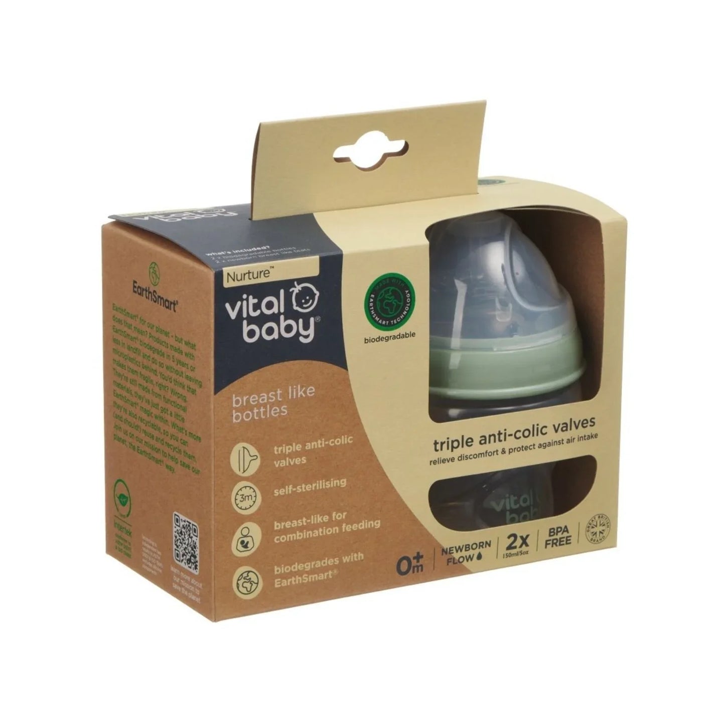 Vital Baby Nurture Breast Like Feeding Bottle 150ml Pack of 2