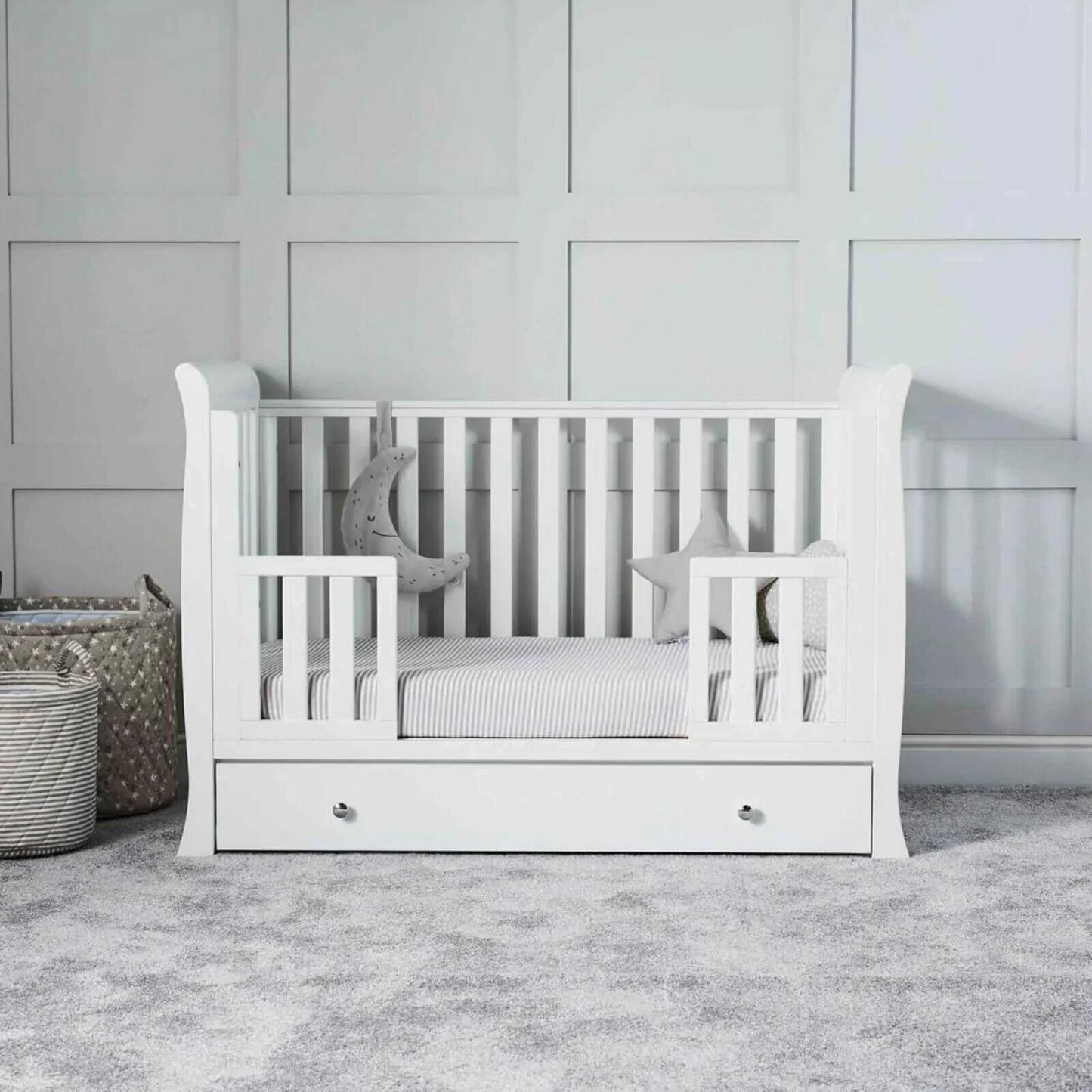 Ickle Bubba Snowdon 4 in 1 Mini 3 Piece Furniture Set White - Premium Pocket Sprung Mattress