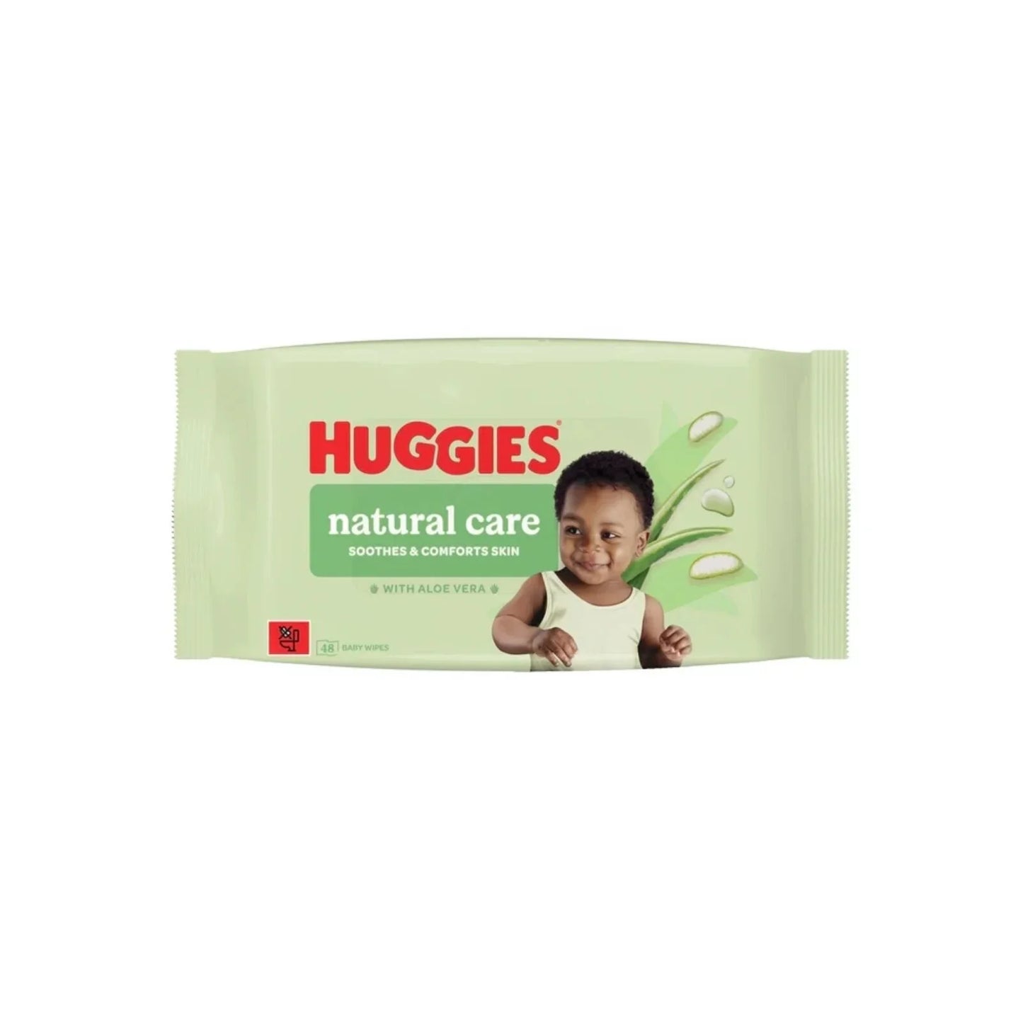 Lingettes pour bébé Huggies Natural Care sans plastique, paquet de 48