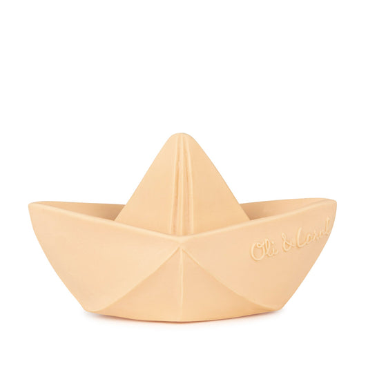 Oli & Carol Origami Boat Natural Rubber Bath Toy Nude