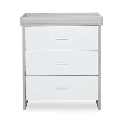 Ickle Bubba Pembrey Changing Unit & Chest - Ash Grey & White