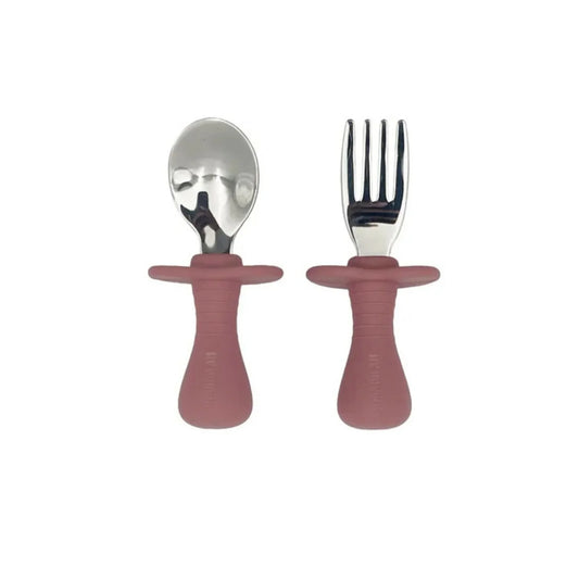 Ensemble de couverts pour tout-petits BLW Essentials - Rose poudré