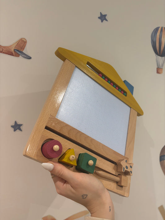 Wooden Magnetic Drawing Board with Shapes