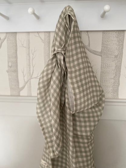 Gingham Sage Large Swaddle Muslin