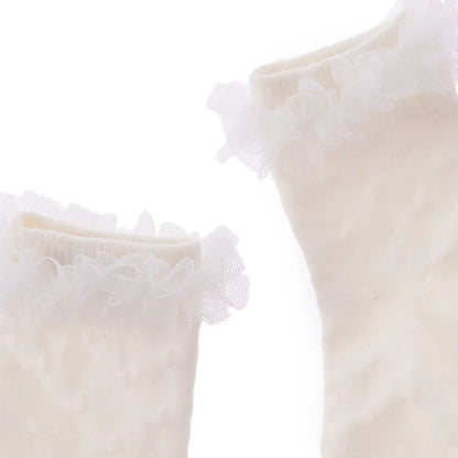 HelloBaby Girl Socks with Lace - White