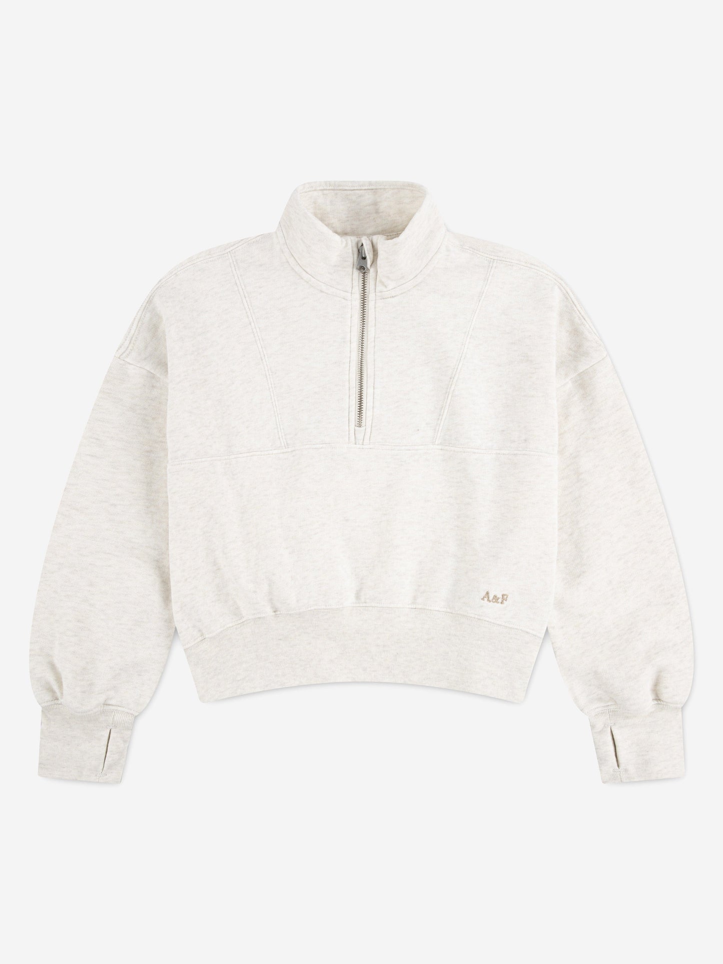 Abercrombie & Fitch Girls Essential 1/4 Zip Pullover in Ivory