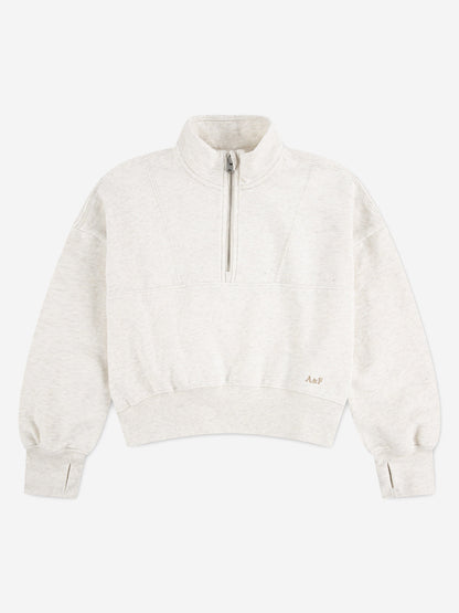 Abercrombie & Fitch Girls Essential 1/4 Zip Pullover in Ivory