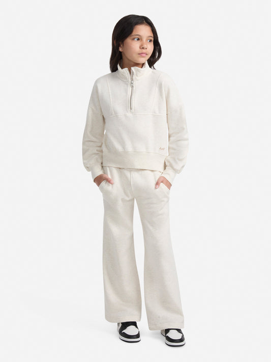 Abercrombie & Fitch Girls Essential 1/4 Zip Pullover in Ivory