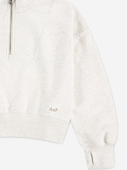 Abercrombie & Fitch Girls Essential 1/4 Zip Pullover in Ivory