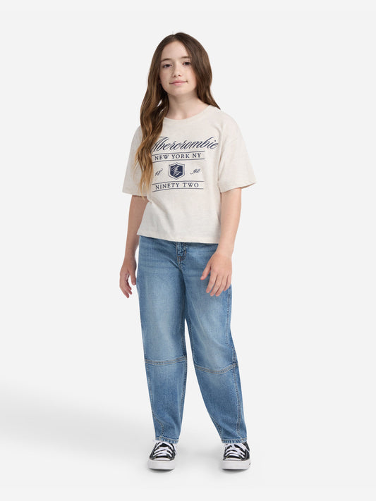 Abercrombie & Fitch Girls High Rise Balloon Jeans in Blue
