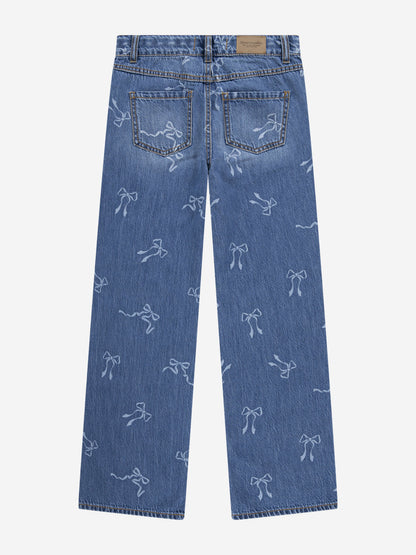 Abercrombie & Fitch Girls HR Discharge Wide Leg Jeans in Blue