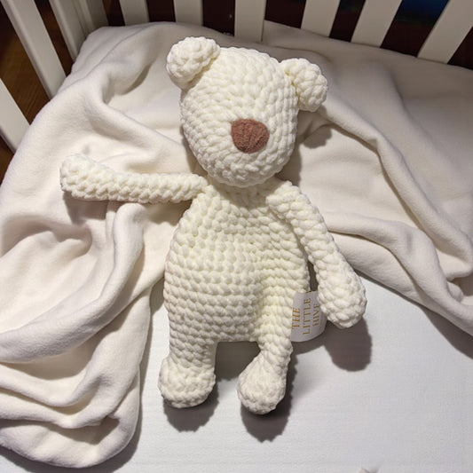 Chunky Hand Knitted Teddy Comforter