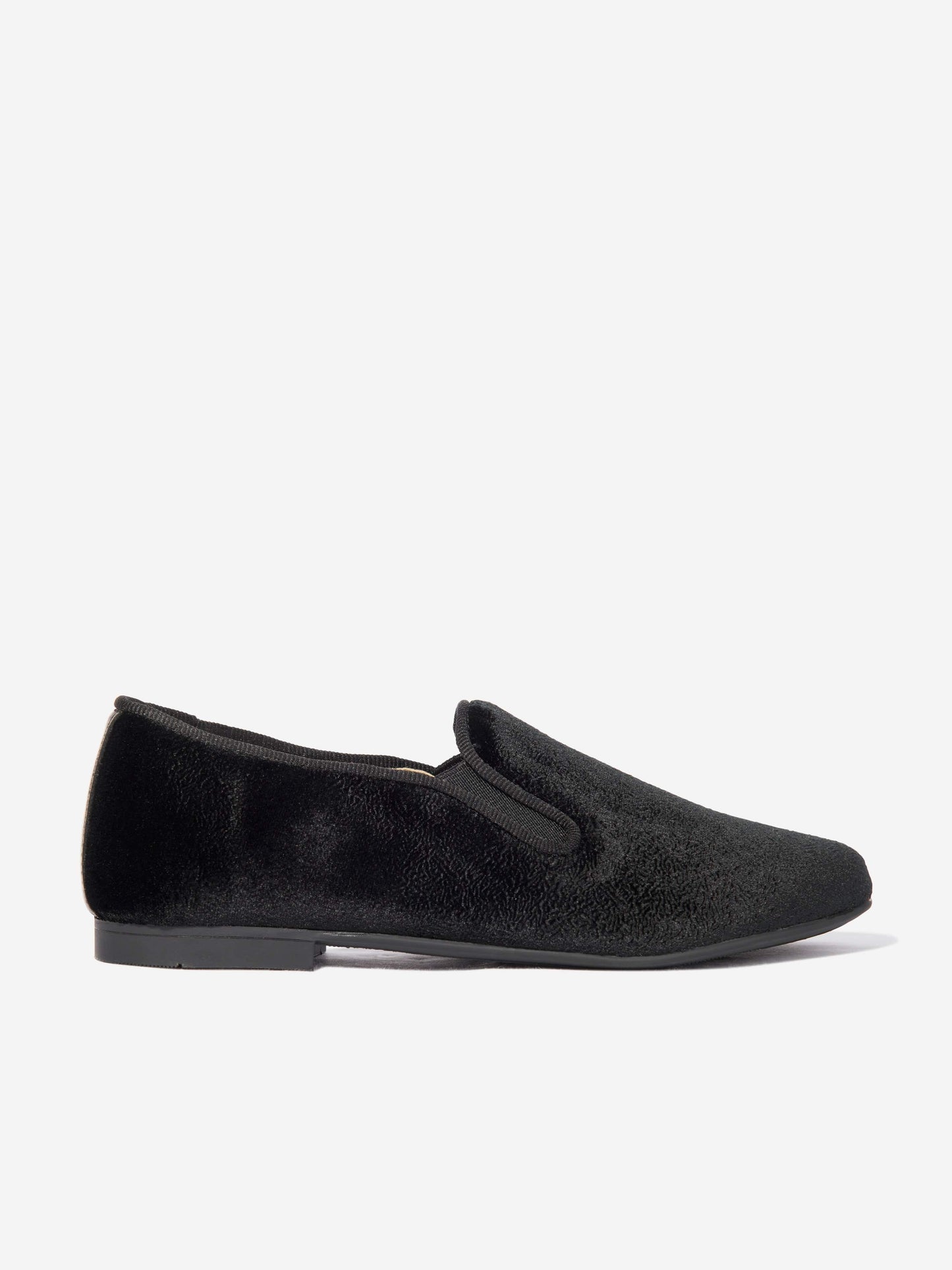 Andanines Boys Velvet Loafers in Black