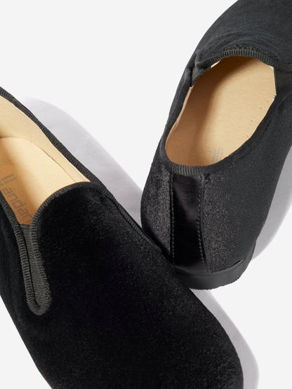 Andanines Boys Velvet Loafers in Black