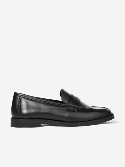 Andanines Boys Leather Loafers in Black