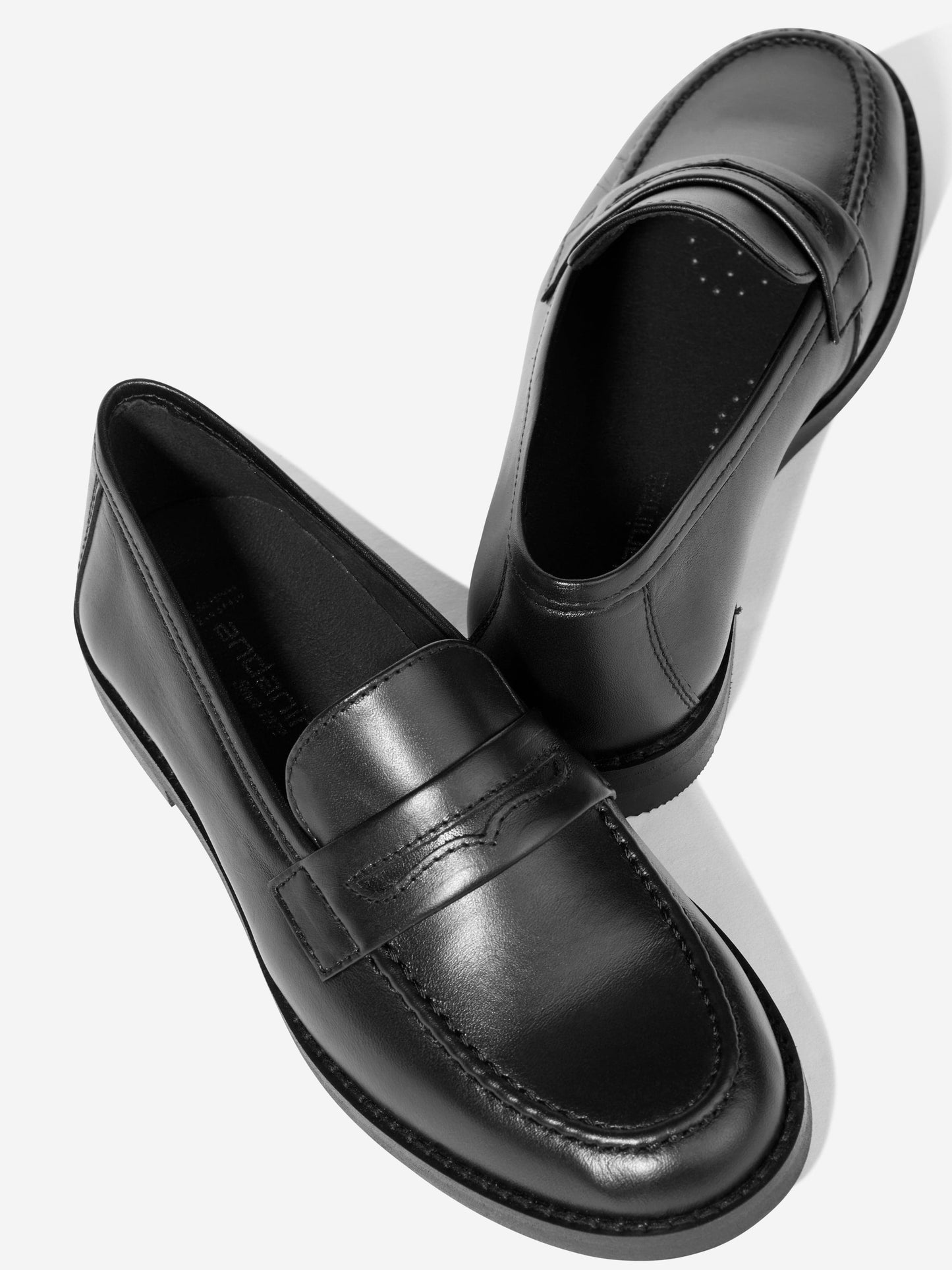 Andanines Boys Leather Loafers in Black