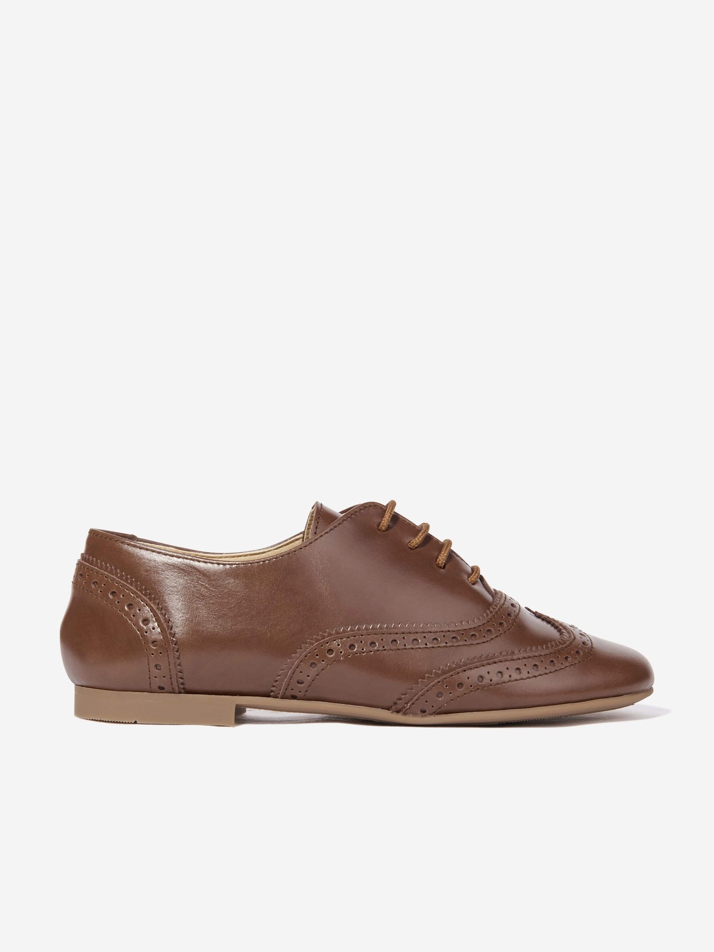 Andanines Boys Leather Lace Up Shoes in Brown