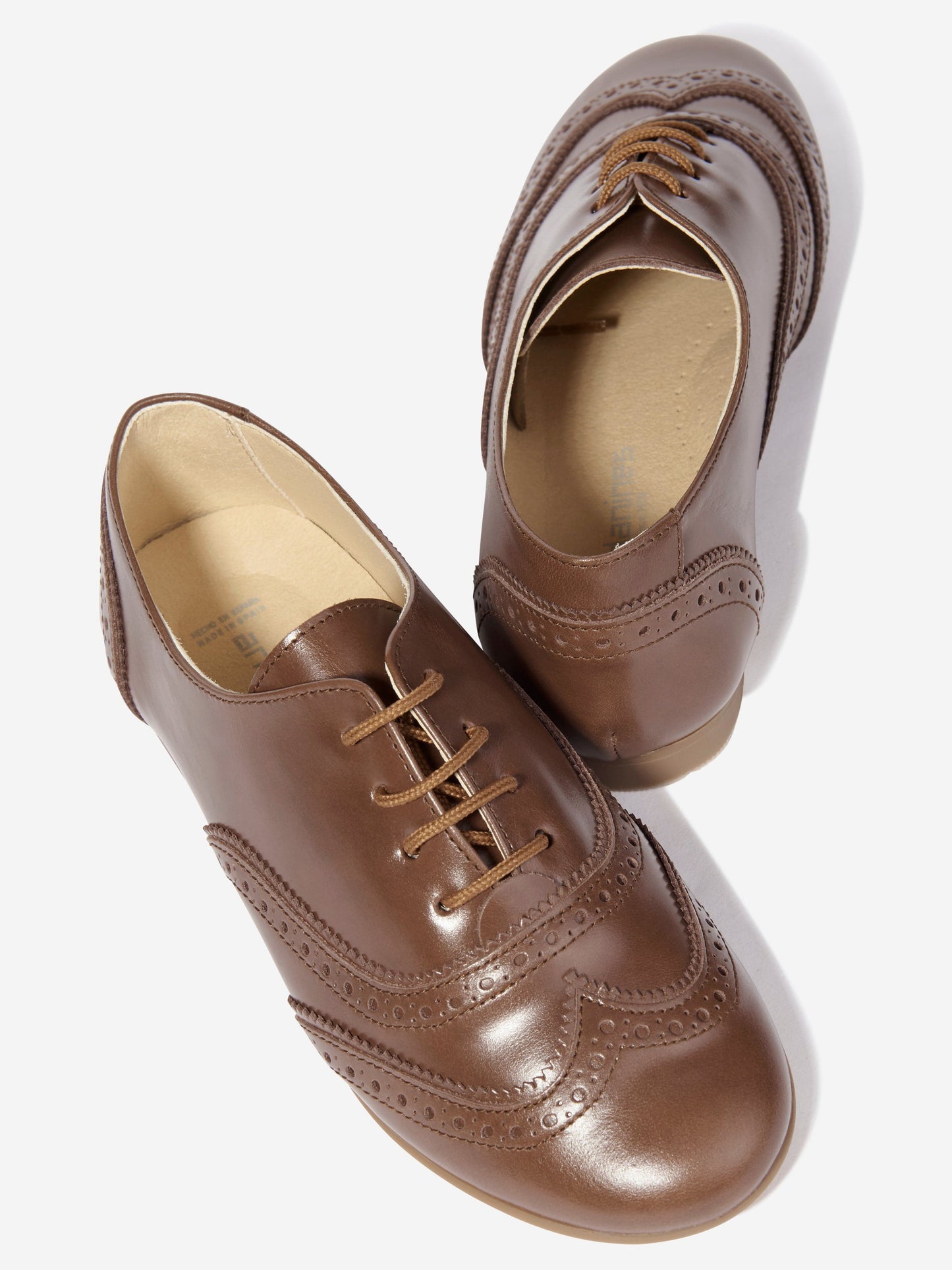 Andanines Boys Leather Lace Up Shoes in Brown