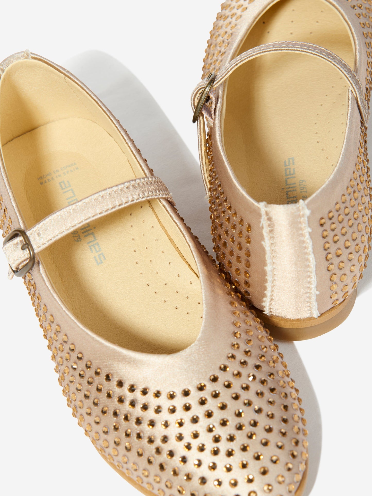 Andanines Girls Diamante Shoes in Gold