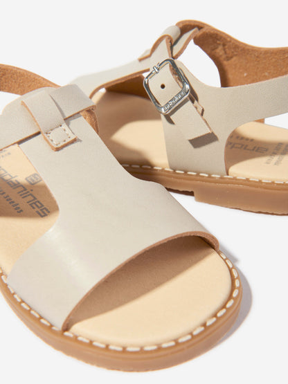 Andanines Kids Leather Sandals in Beige