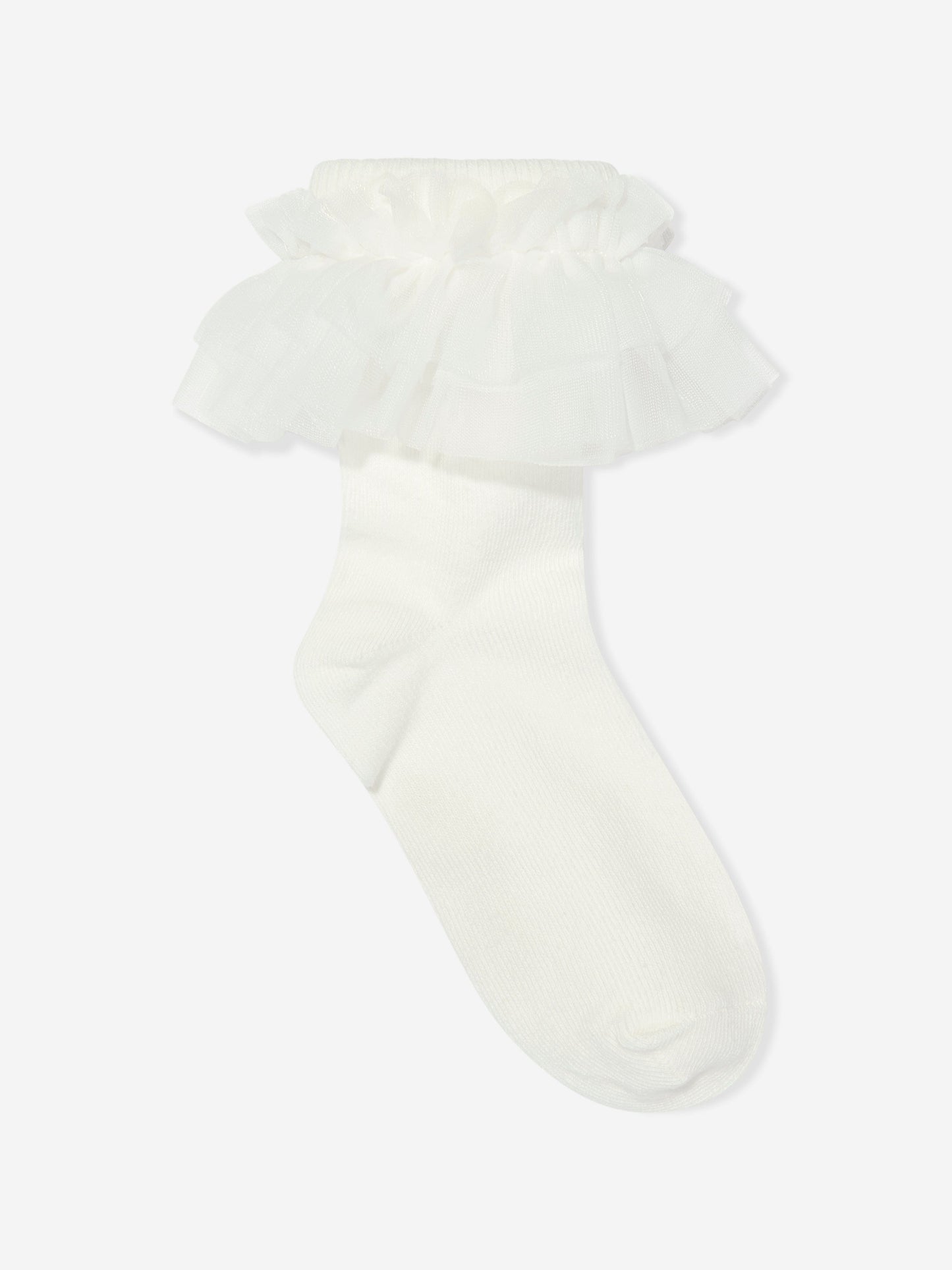 Angels Face Girls Frilly Socks in White