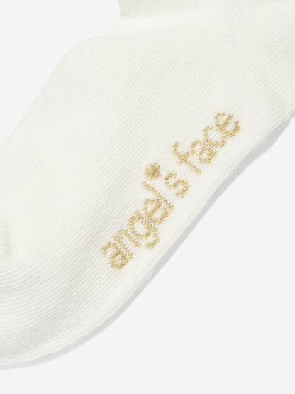 Angels Face Girls Frilly Socks in White
