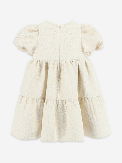 Angels Face Girls Jordan Deco Jacquard Tiered Dress in Gold