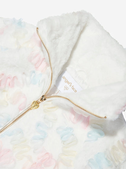 Angels Face Girls Oscars Pastel Fur Jacket in Multicolour