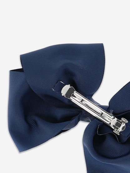 Angels Face Girls Mega Bow Hair Clip in Navy