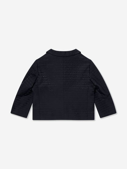 Emporio Armani Baby Boys Logo Blazer in Navy