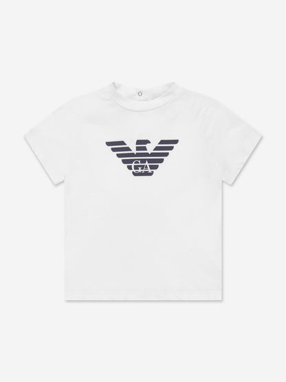 Emporio Armani Baby Boys Logo T-Shirt in White