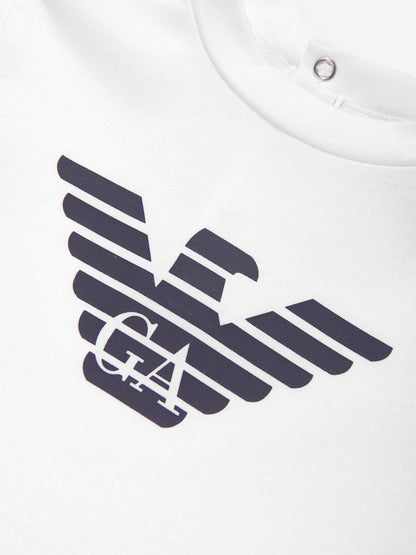 Emporio Armani Baby Boys Logo T-Shirt in White