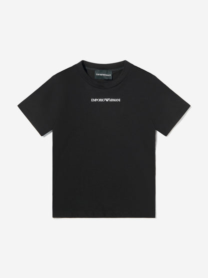 Emporio Armani Boys Logo T-Shirt in Black