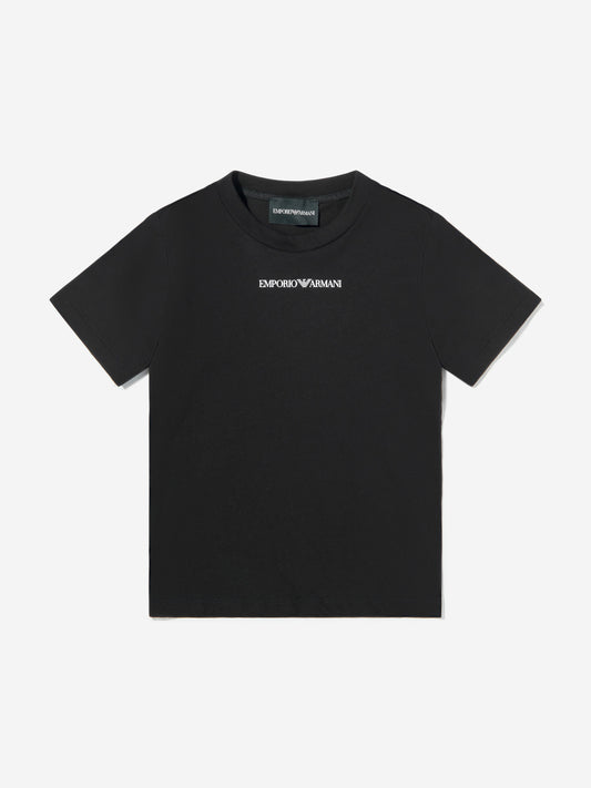 Emporio Armani Boys Logo T-Shirt in Black
