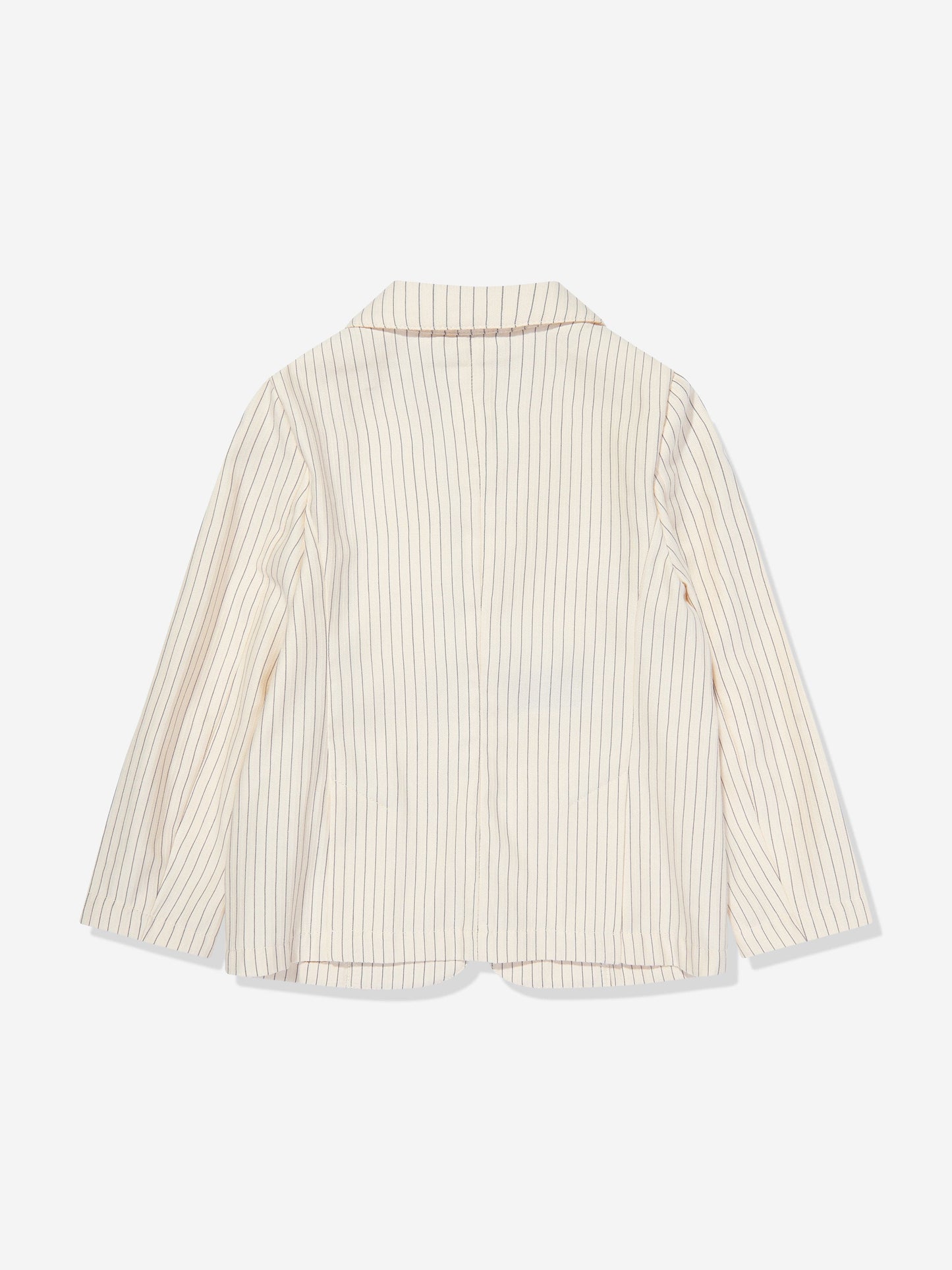 Emporio Armani Boys Striped Linen Blazer in Ivory