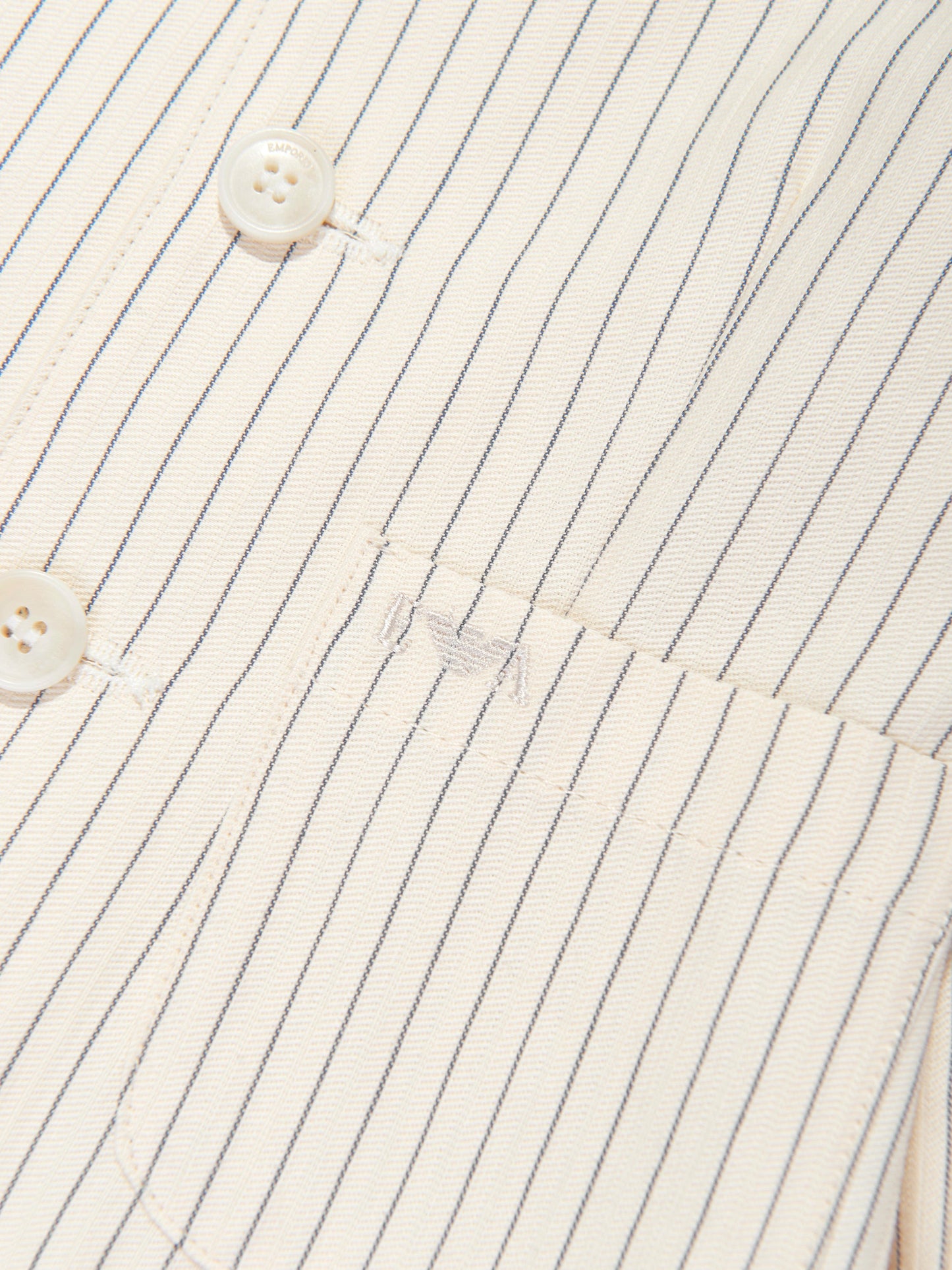 Emporio Armani Baby Boys Striped Linen Jacket in Ivory