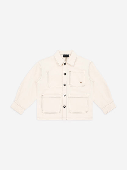 Emporio Armani Boys Cotton Jacket in Beige