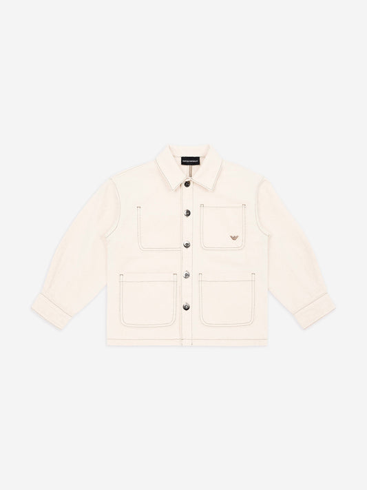 Emporio Armani Boys Cotton Jacket in Beige