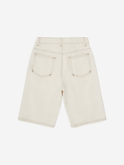 Emporio Armani Boys Cotton Bermuda Shorts in Beige