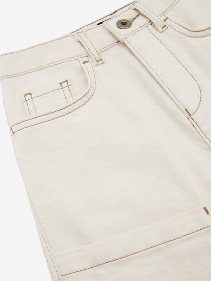 Emporio Armani Boys Cotton Bermuda Shorts in Beige