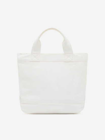 Emporio Armani Girls Canvas Logo Tote Bag in Ivory (29cm)