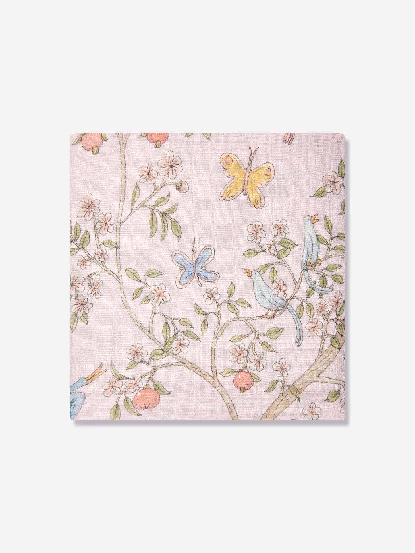 Atelier Choux Baby Girls In Bloom Swaddle And Satin Bib Gift Set in Pink