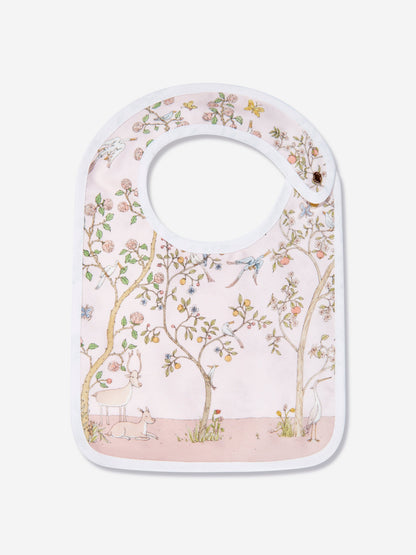 Atelier Choux Baby Girls In Bloom Swaddle And Satin Bib Gift Set in Pink