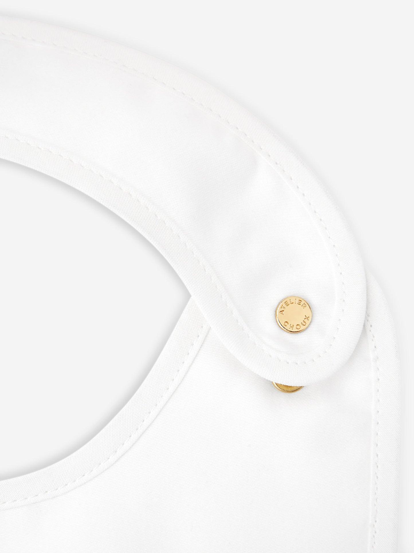 Atelier Choux Baby Satin Le Gateau Bib in White