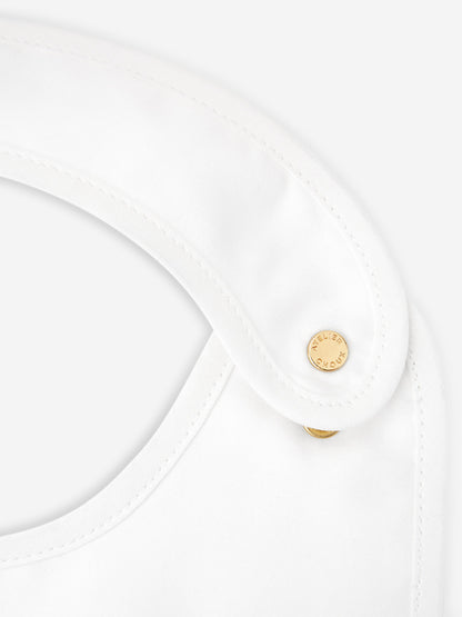 Atelier Choux Baby Satin Le Gateau Bib in White