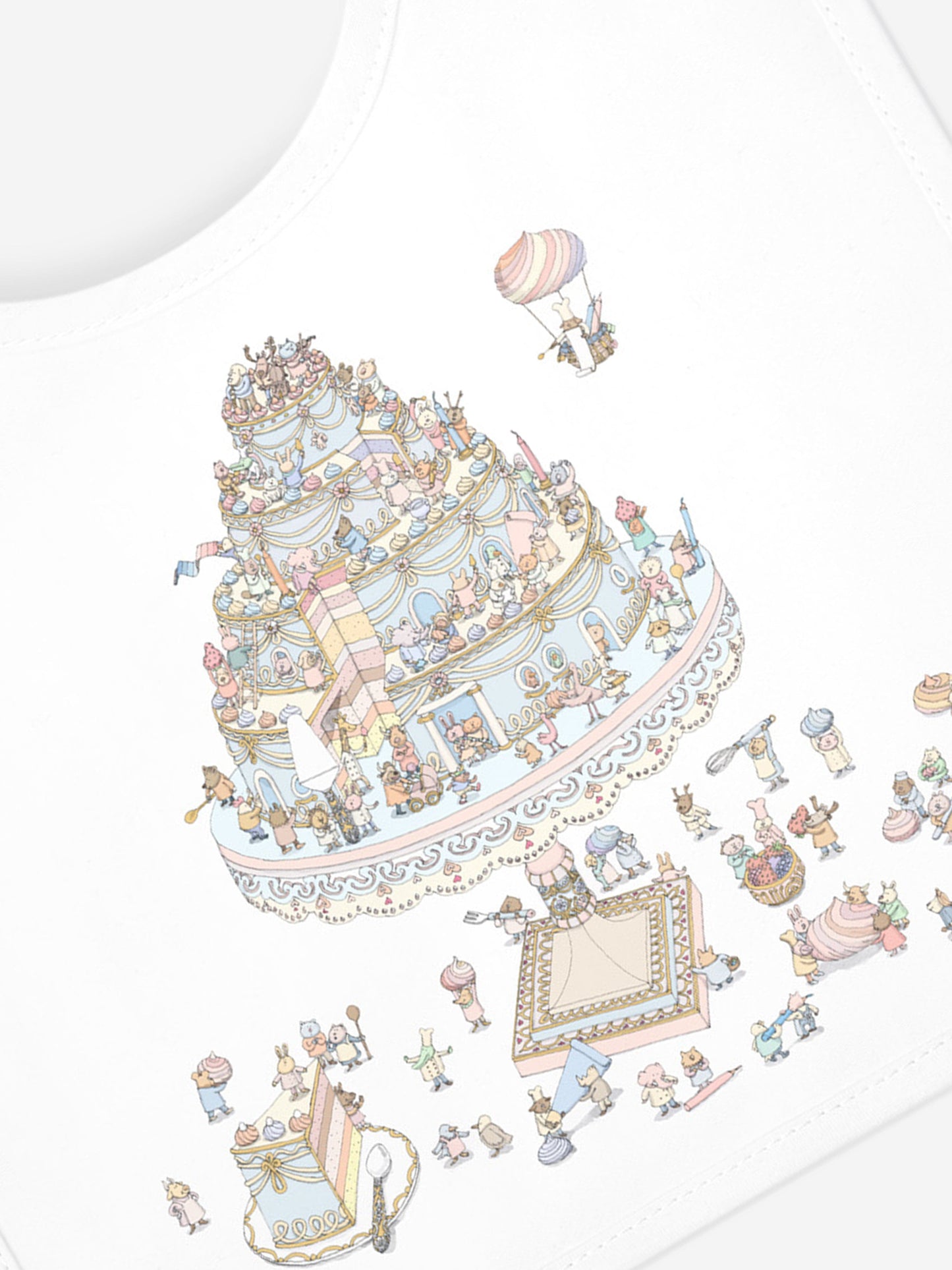 Atelier Choux Baby Satin Le Gateau Bib in White