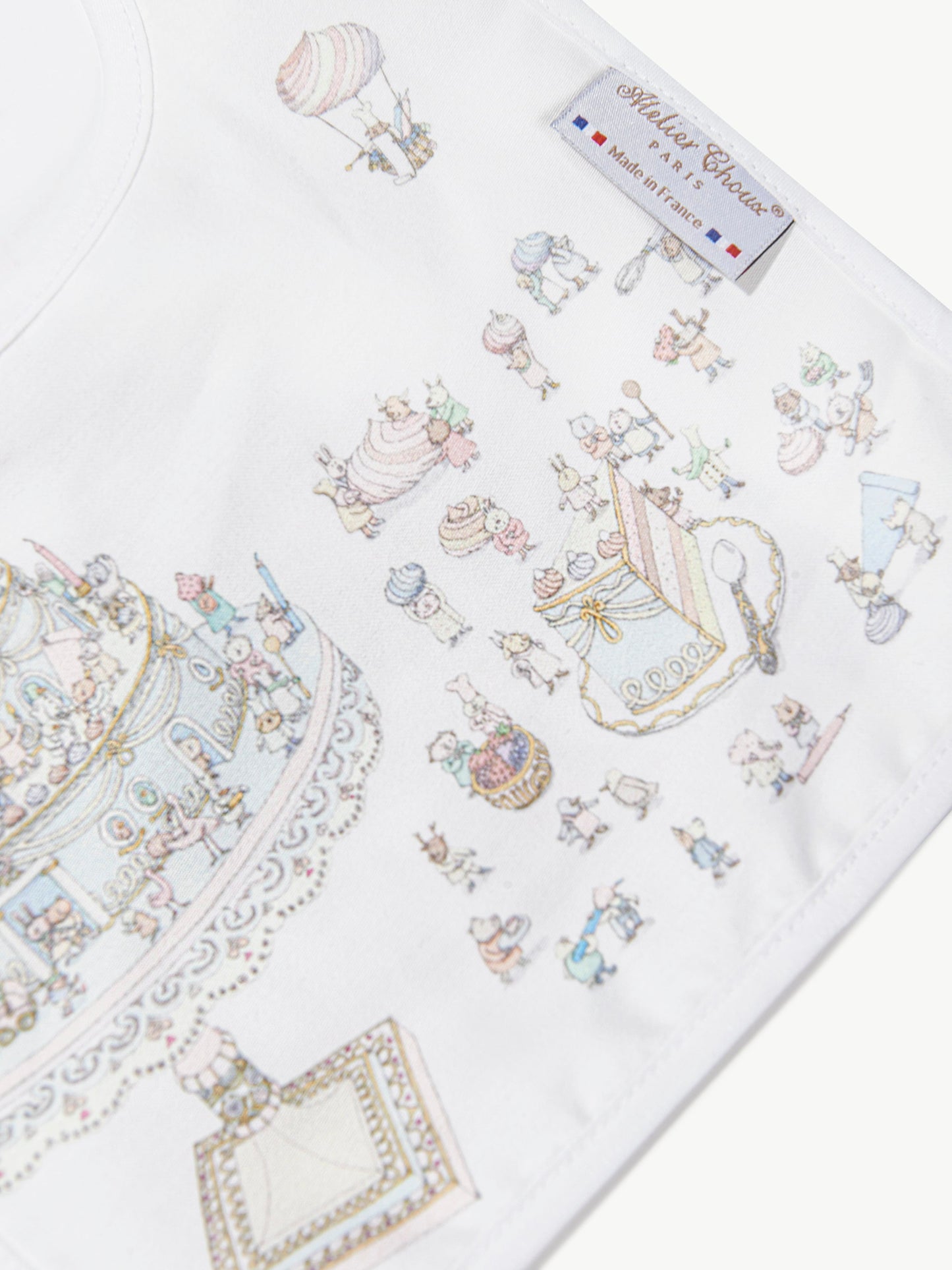 Atelier Choux Baby Satin Le Gateau Bib in White