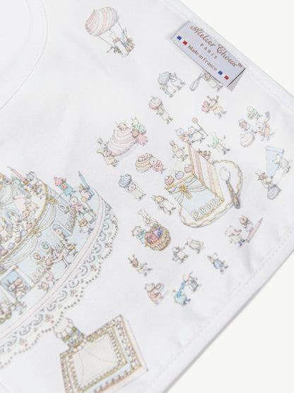 Atelier Choux Baby Satin Le Gateau Bib in White